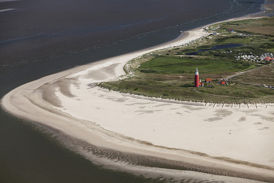Aerial view of the Texel Vuurtoren, Texel Island, The Netherlands