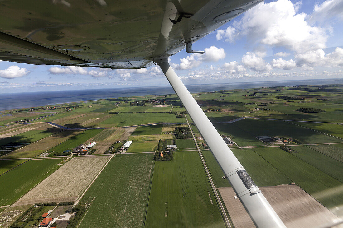 Luftaufnahme von Bauernhöfe, Texel Insel, Nordholland, Niederlande, Europa