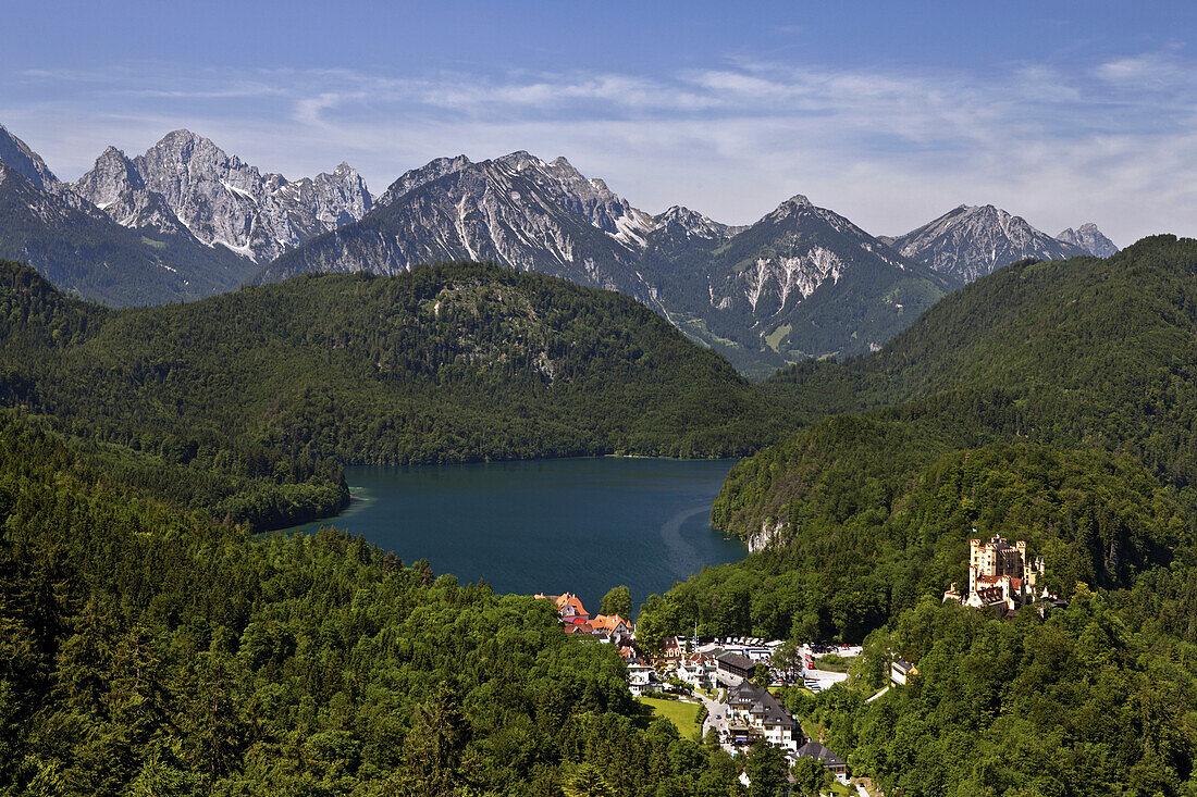 lake Alpsee near Schwangau, Hohenschwangau, Bavaria, Germany