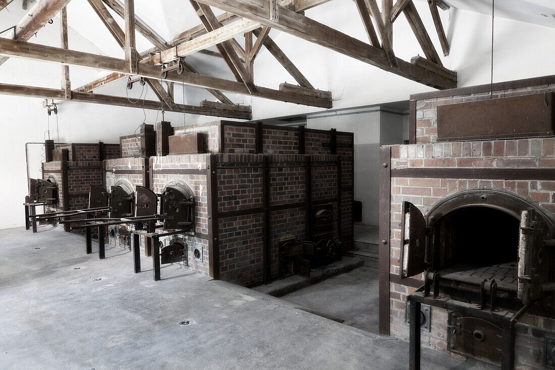 Infamous crematorium, Dachau Concentration Camp, Dachau, Munich, Bavaria, Germany
