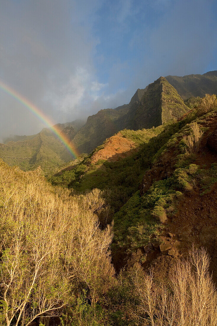 A Rainbow Stretches Skyward From The License Image Lookphotos