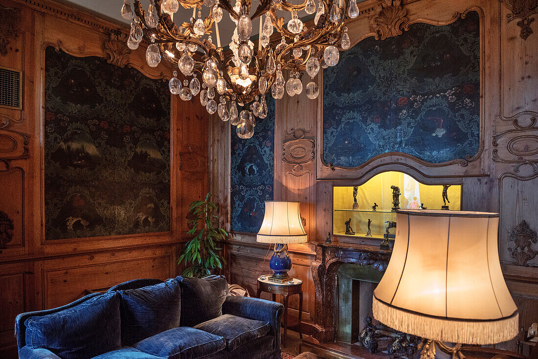 Tnterior view of a room in Villa del Balbianello, Lenno, Lake Como, Lombardy, Italy, Europe