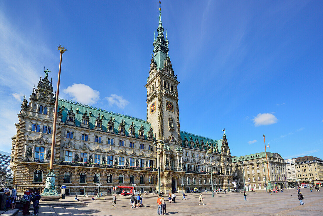 Rathaus von Hamburg, Binnenalster, Hamburg, Deutschland