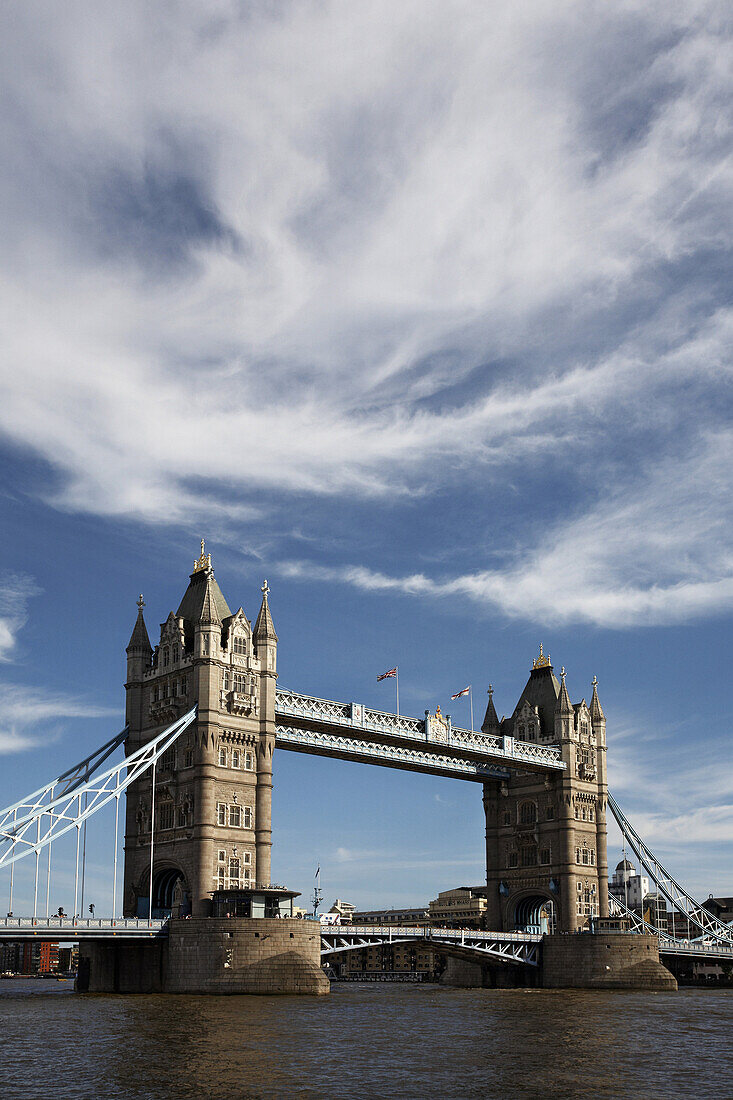 Tower Bridge over the river Thames in London.