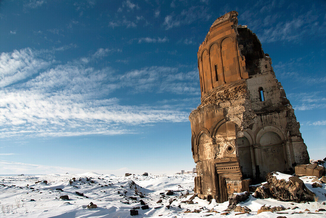 Ancient Ruins of Ani at winter time, Kars, Eastern Anatolia, Turkey