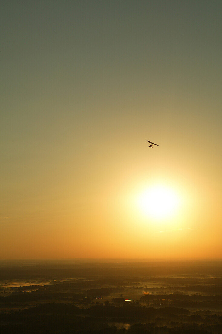 John Dickinson flies his Airborne trike on a dawn patrol flight from the Happy Valley Flight Park in Fountain Inn, SC