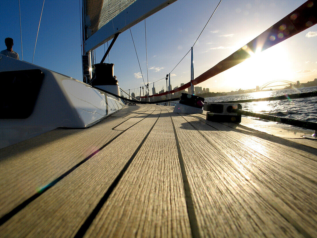 Onboard the Ginger Swan 601 during a training session in sydney Australia.