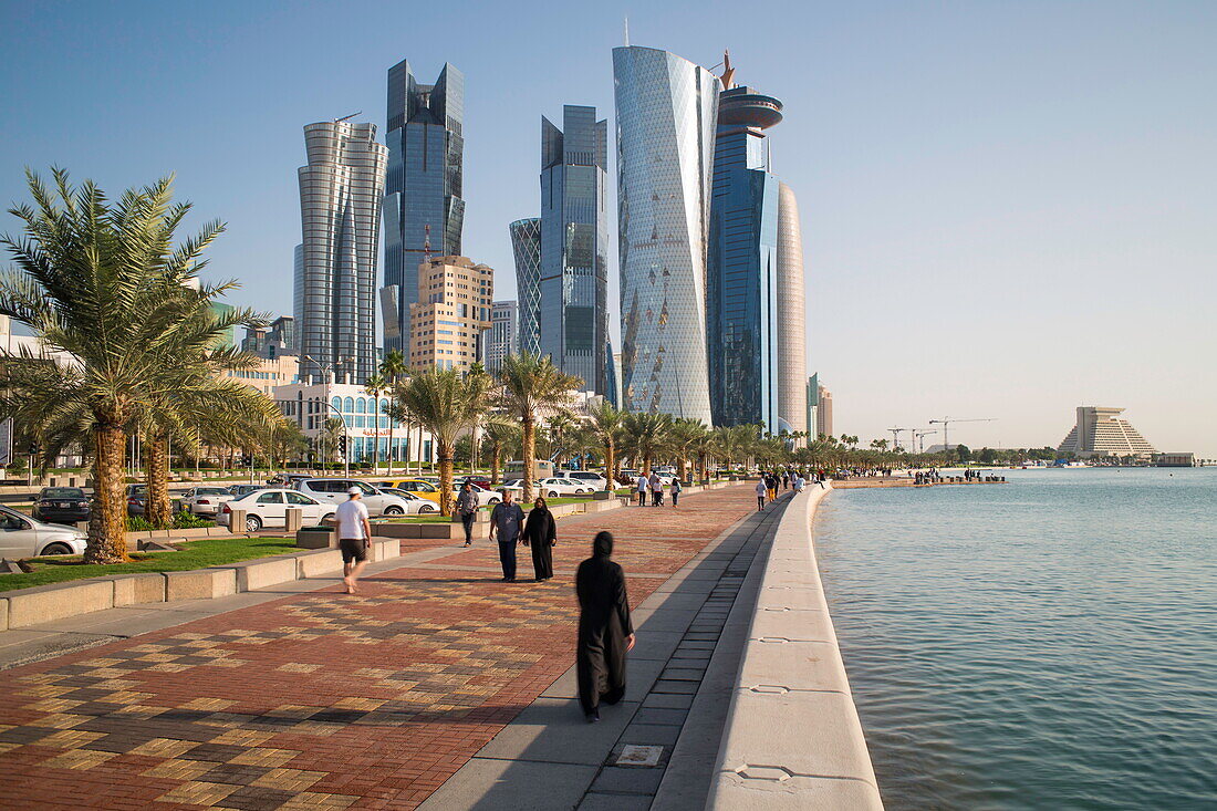 New skyline of the West Bay central financial district of Doha, Qatar, Middle East