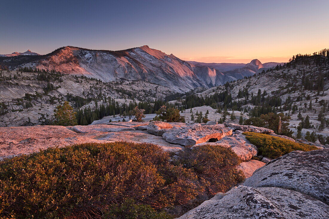 Half Dome and Clouds Rest mountains from above Olmstead Point in autumn, Yosemite National Park, UNESCO World Heritage Site, California, United States of America, North America
