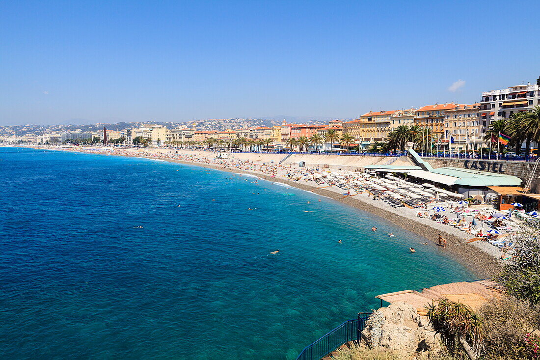 Baie des Anges and Promenade Anglais, Nice, Alpes Maritimes, Provence, Cote d'Azur, French Riviera, France, Mediterranean, Europe