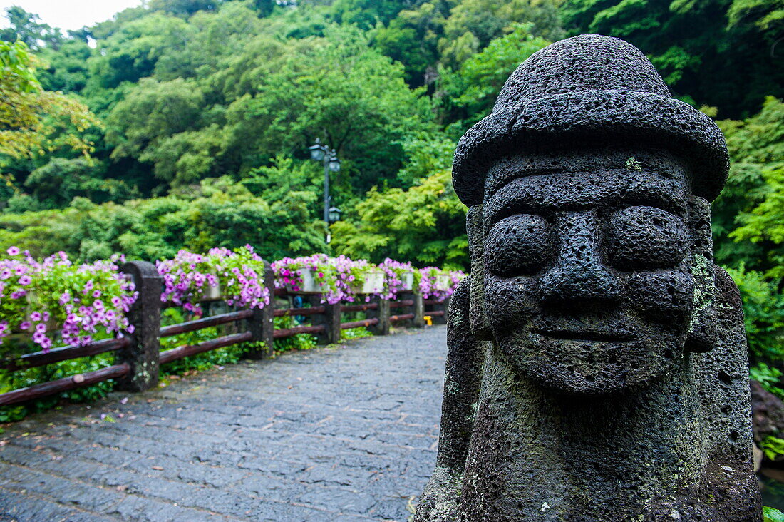 Basalt statue in Seogwipo, island of Jejudo, UNESCO World Heritage Site, South Korea, Asia