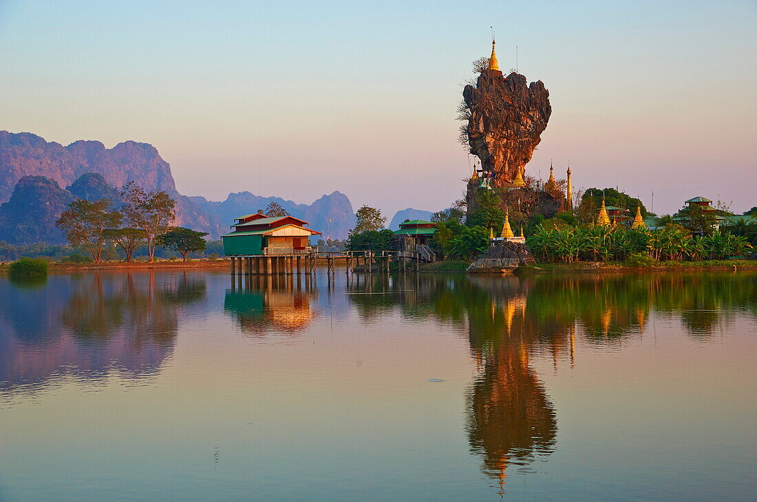 Kyauk Kalap Monastery, Hpa-An, Karen State, Myanmar (Burma), Asia