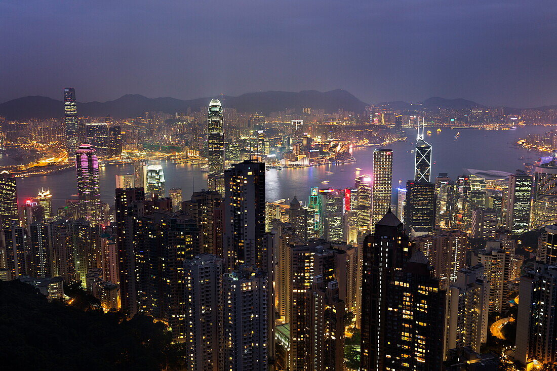View over Hong Kong from The Peak, Hong Kong, China, Asia