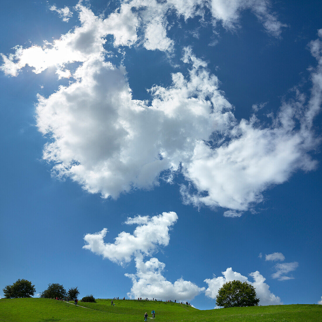 Clouds over Olympic Hill, Munich, Upper Bavaria, Bavaria, Germany