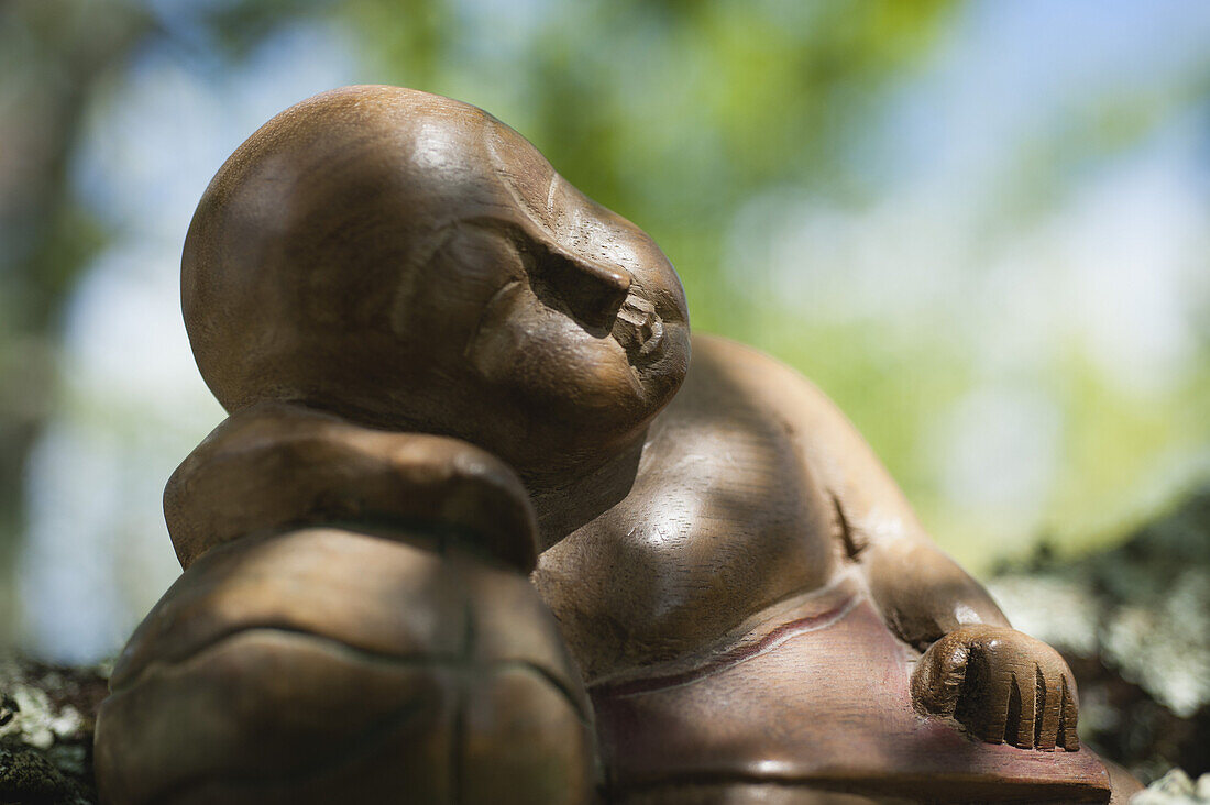 Wooden buddha statue