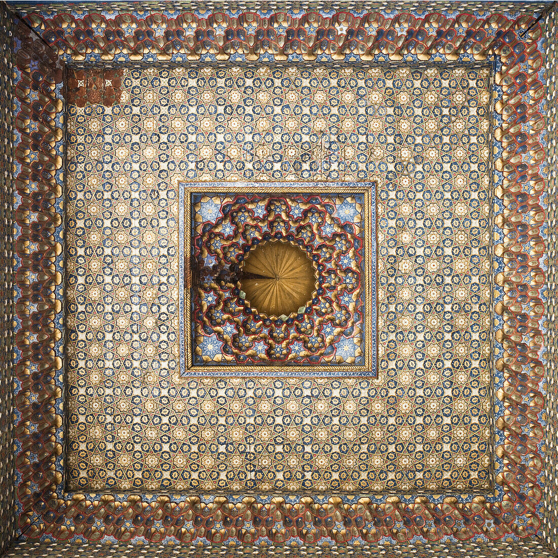 Ornately painted ceiling, Bukhara, Uzbekistan