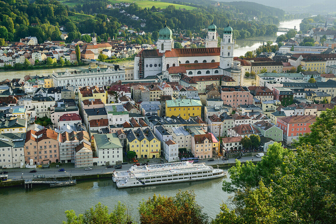 Old town with cathedral of St. Stephen, Passau, Lower Bavaria, Germany