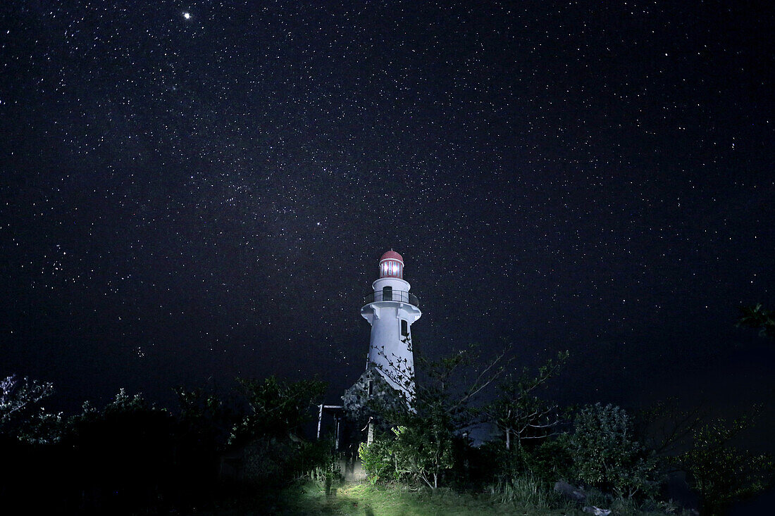 Basco Leuchtturm bei Nacht, Batan Insel, Batanes Island, Philippines, Asien