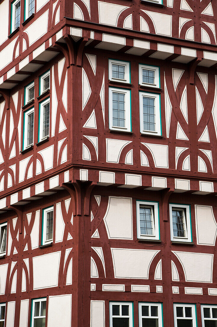 Half-timbered architecture of a old house, Aschaffenburg, Franconia, Bavaria, Germany