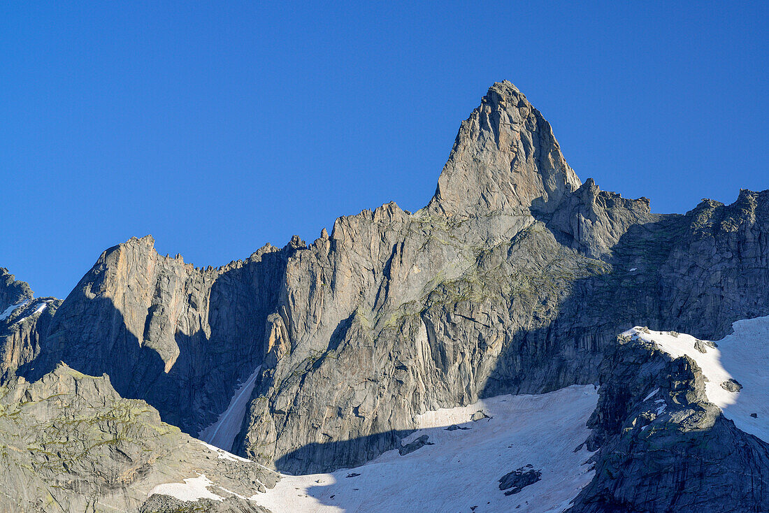 Blick auf Torrone Orientale, Sentiero Roma, Bergell, Lombardei, Italien