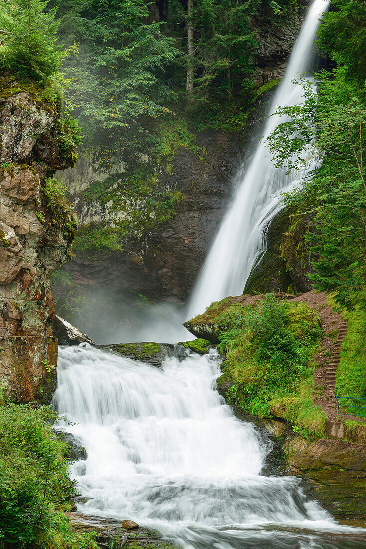 Waterfall, Cavalese, valley Val di Fiemme, Lagorai range, Dolomites, UNESCO world heritage Dolomites, Trentino, Italy