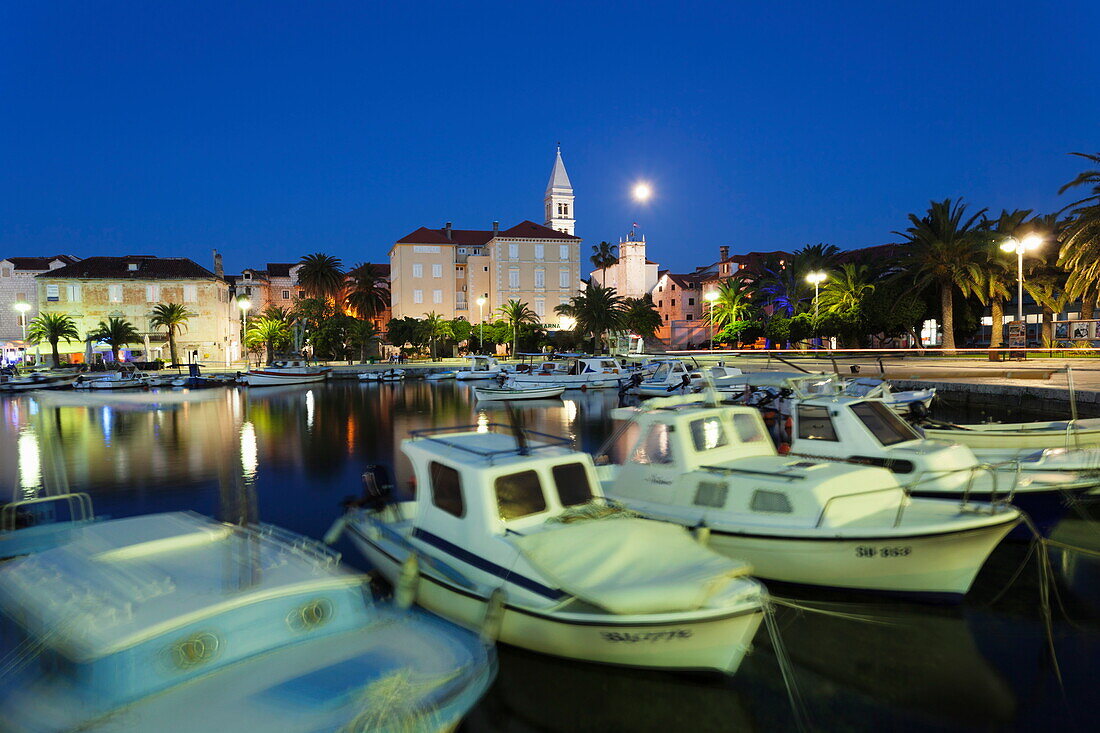 Boats in the harbour of Supertar, Brac Island, Dalmatia, Croatia, Europe