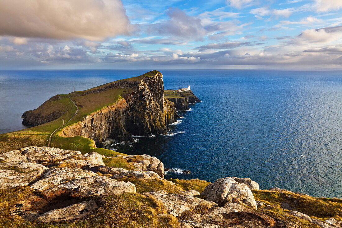 Neist Point and Lighthouse, Isle of Skye, Inner Hebrides, Highland and Islands, Scotland, United Kingdom, Europe