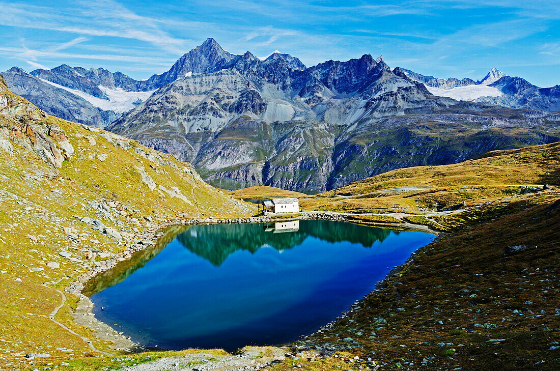 Lake at Schwarzsee paradise, Zermatt, Valais, Swiss Alps, Switzerland, Europe