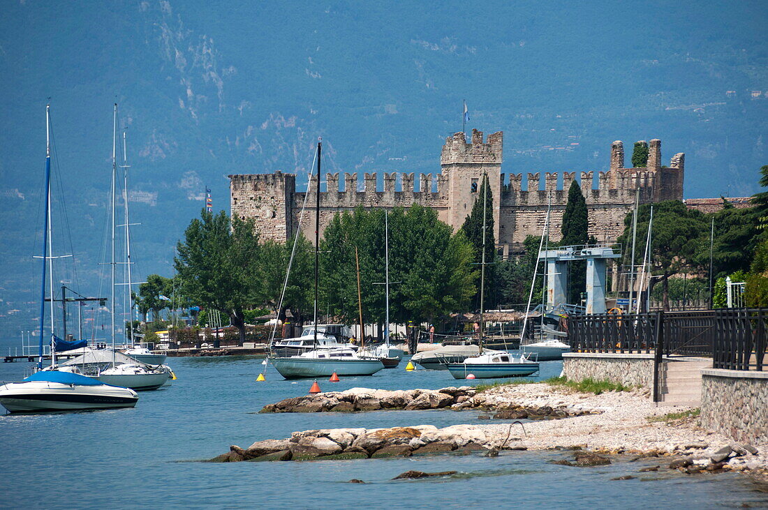 The Castle at Torre del Benaco, Lake Garda, Italian Lakes, Veneto, Italy, Europe