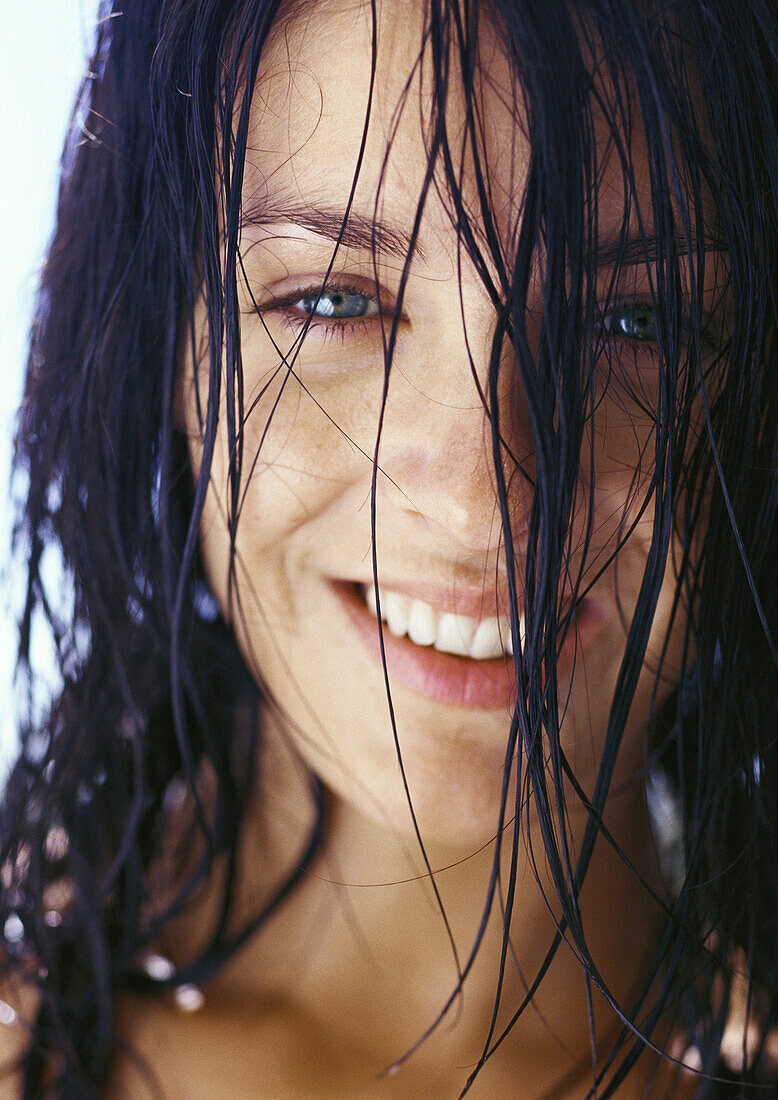 Woman with wet hair, close-up
