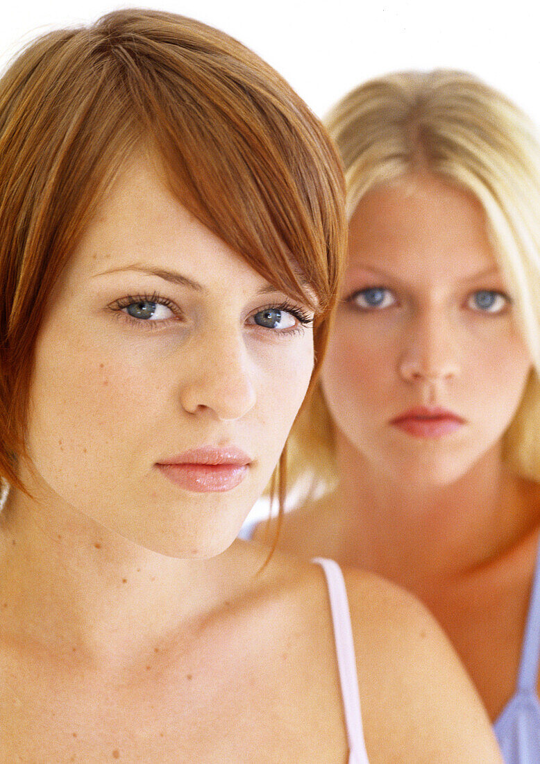 Two women looking at camera, portrait