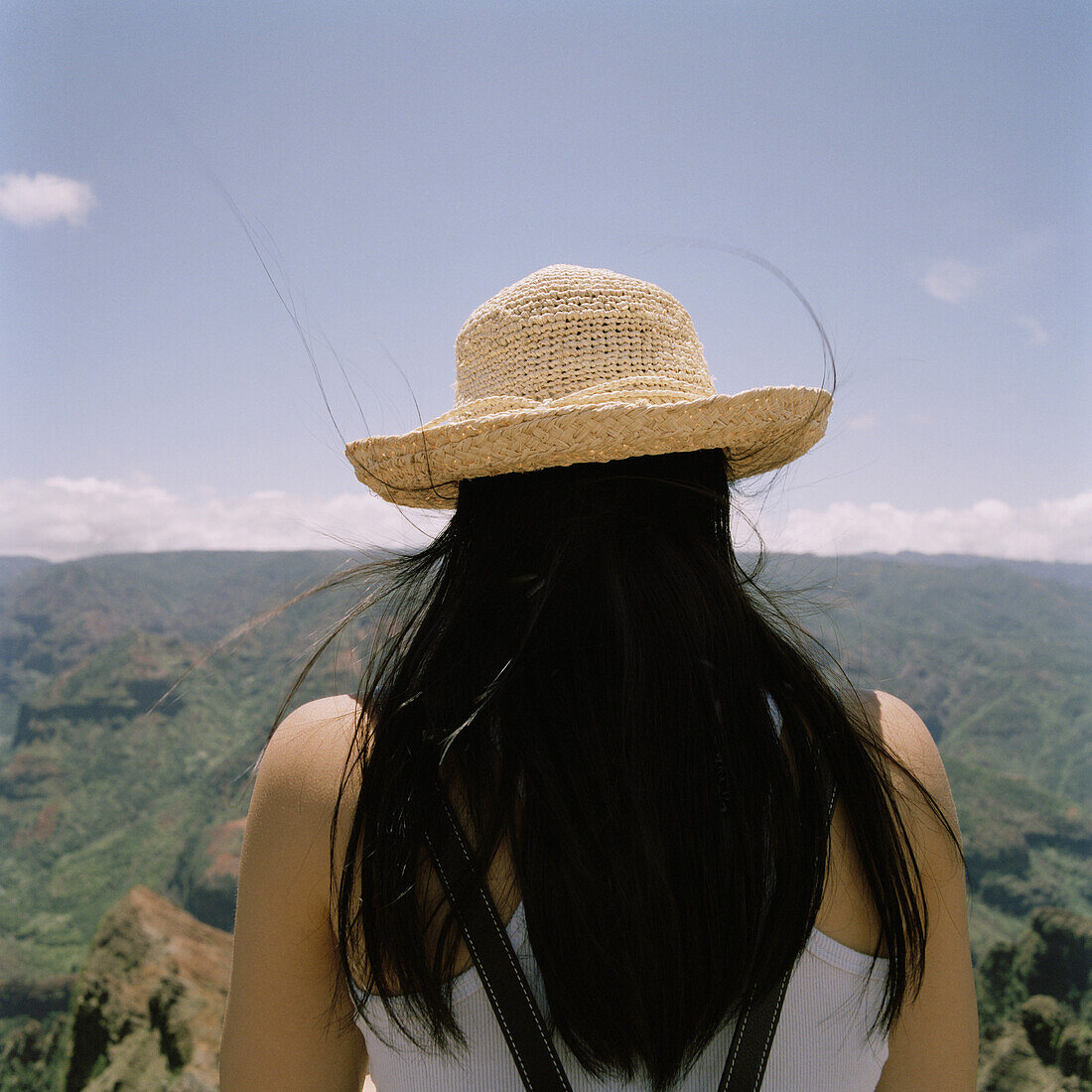 A woman looking at view