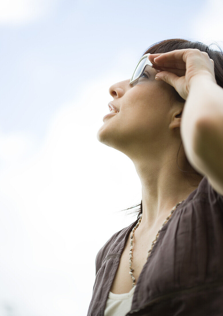 Woman looking at sky