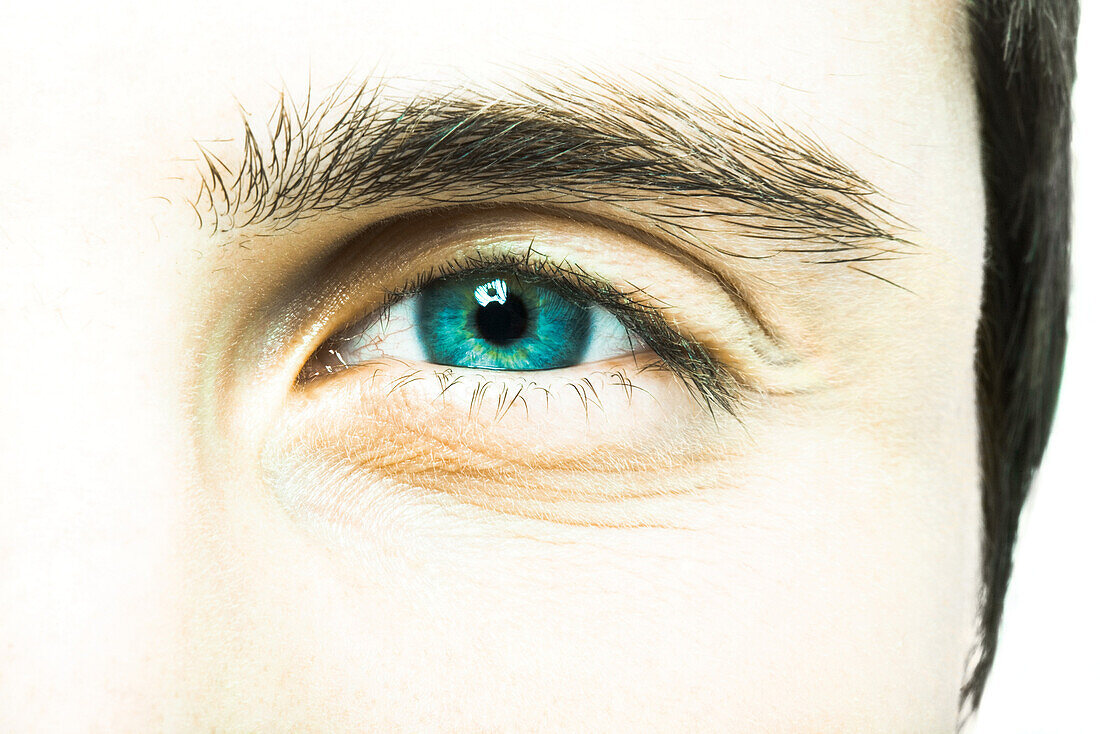 Young man's eye, extreme close-up