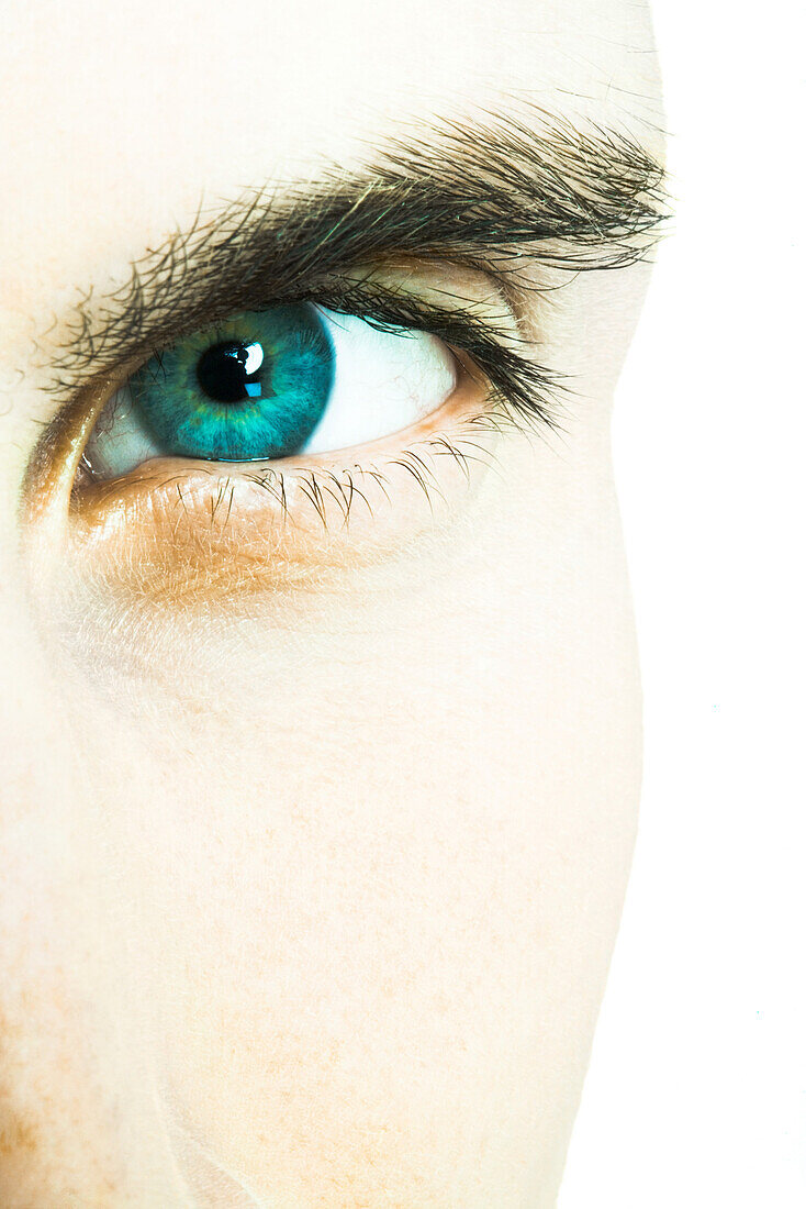 Young man's eye, extreme close-up