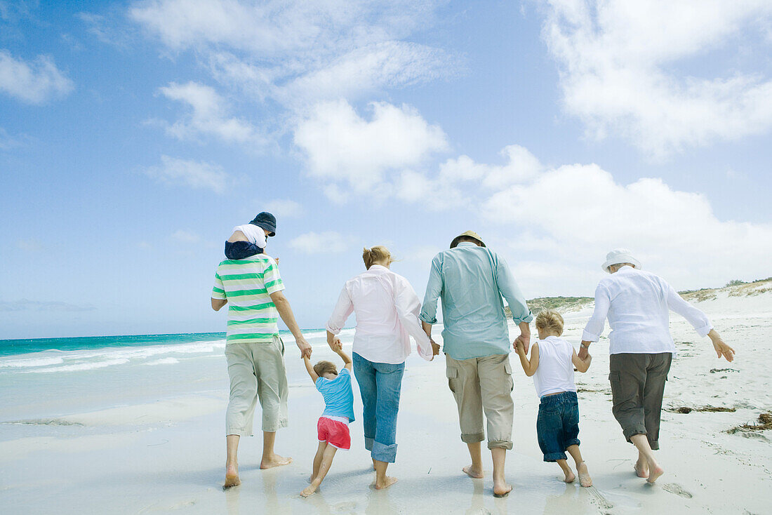 Family on beach