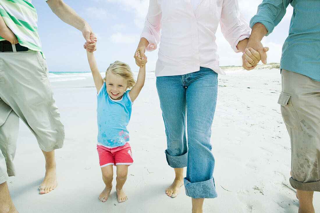 Family on beach