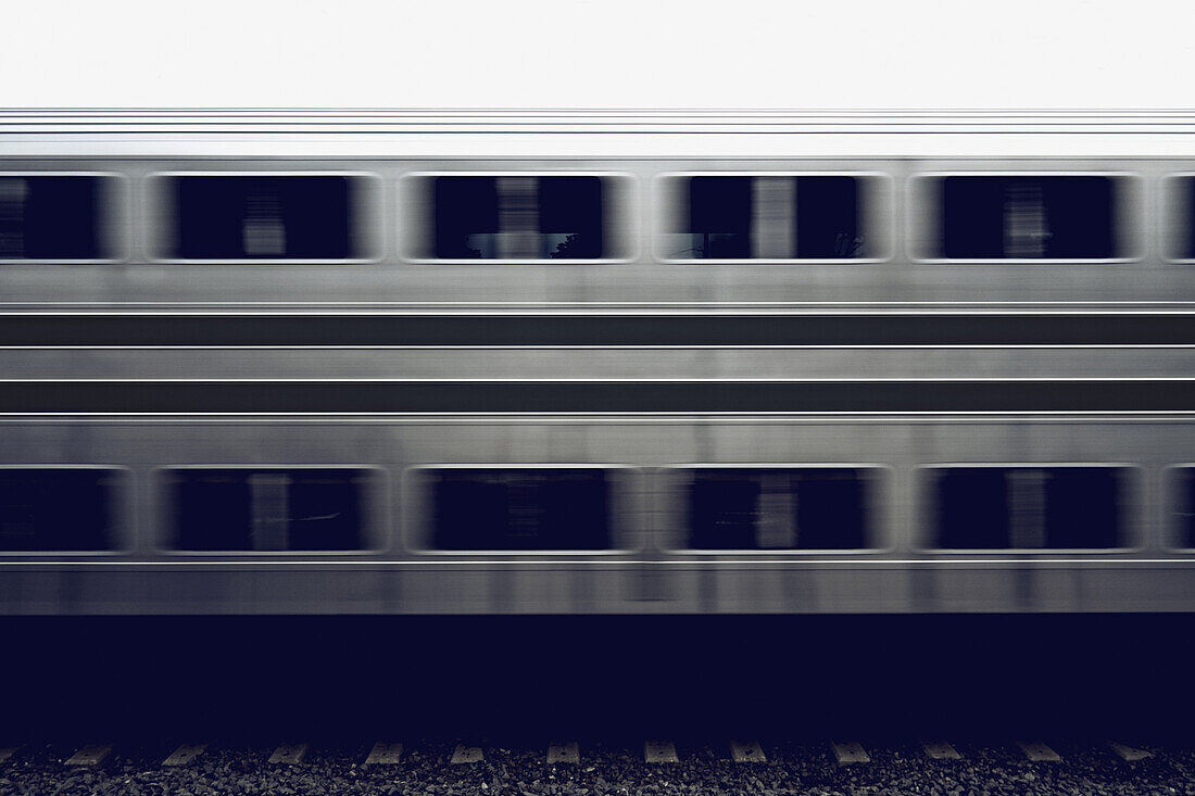 Overground train in motion