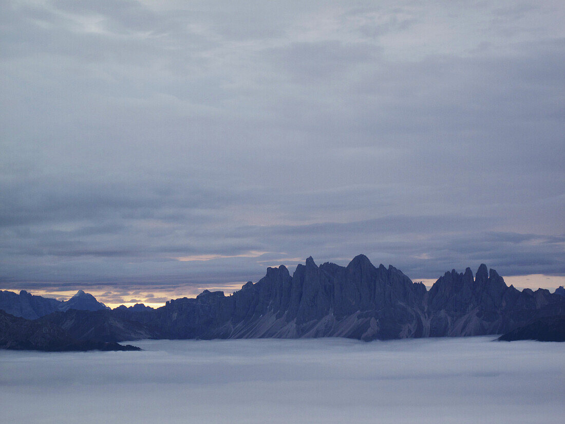 View of mountains against cloudy sky