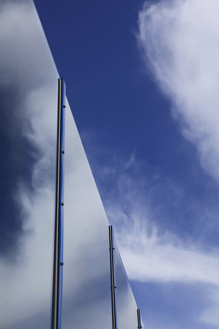 Sky reflection on glass building