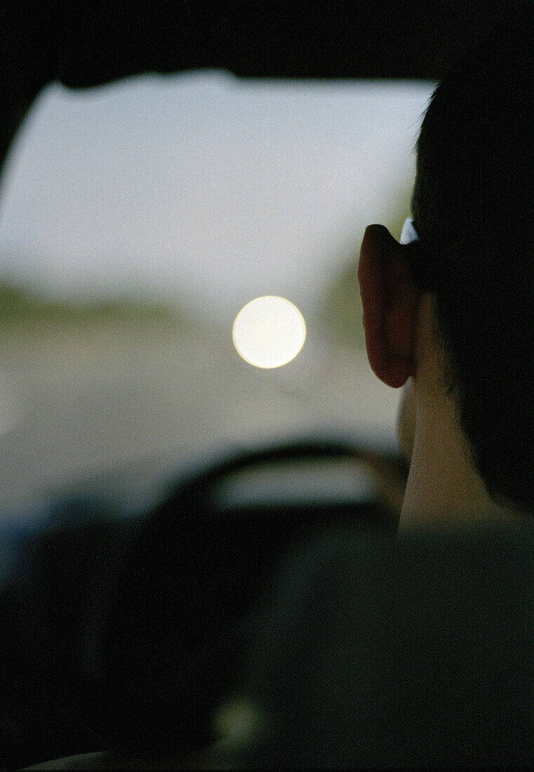 View through car windshield