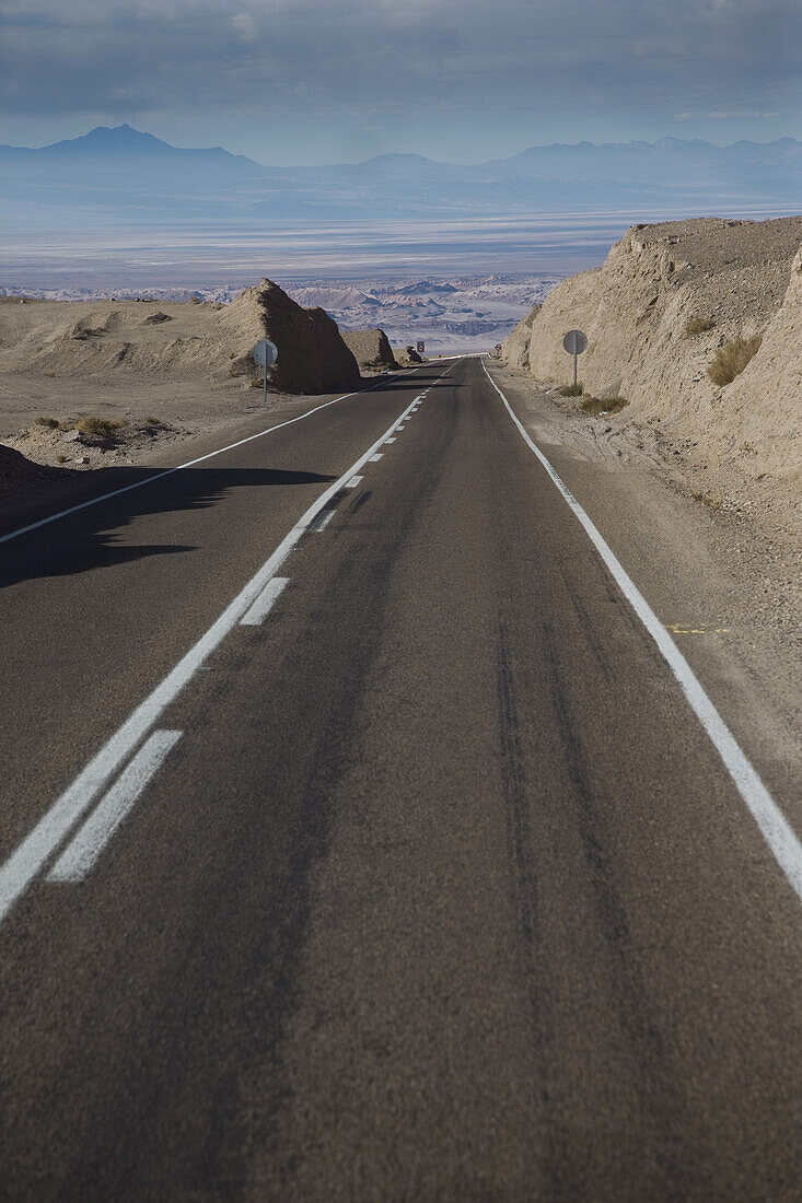 A highway in the Atacama Desert, Chile