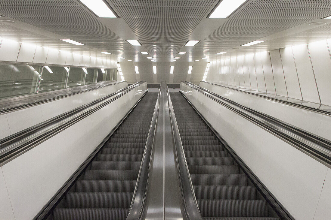 Two escalators side by side