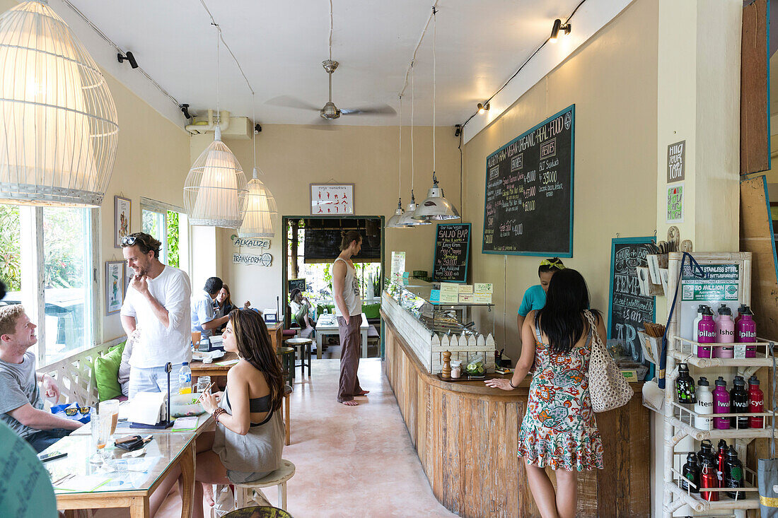 Inside a vegan restaurant, Ubud, Gianyar, Bali, Indonesia