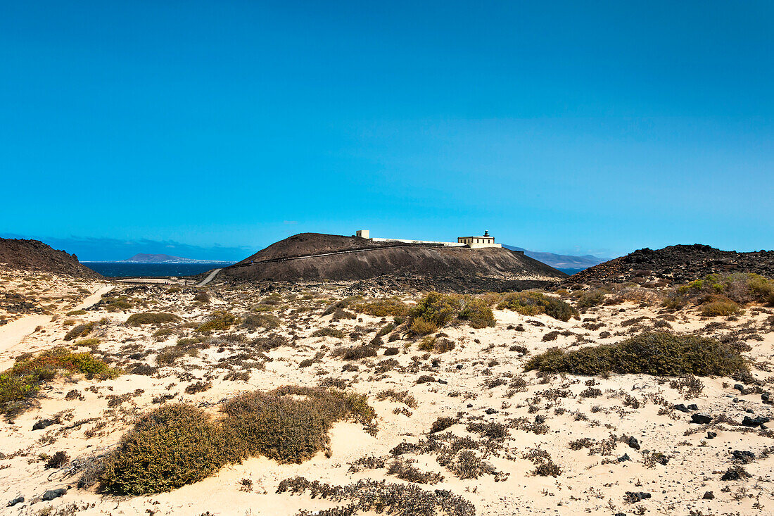 Lighthouse, Faro de Martino, Lobos island, Fuerteventura, Canary Islands, Spain