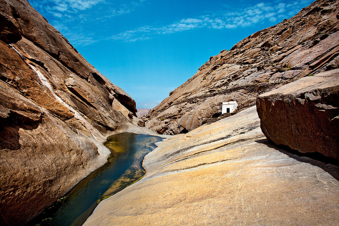 Wallfahrtskapelle Ermita de Nuestra Senora de la Pena, Barranco de las Penitas, Fuerteventura, Kanarische Inseln, Spanien