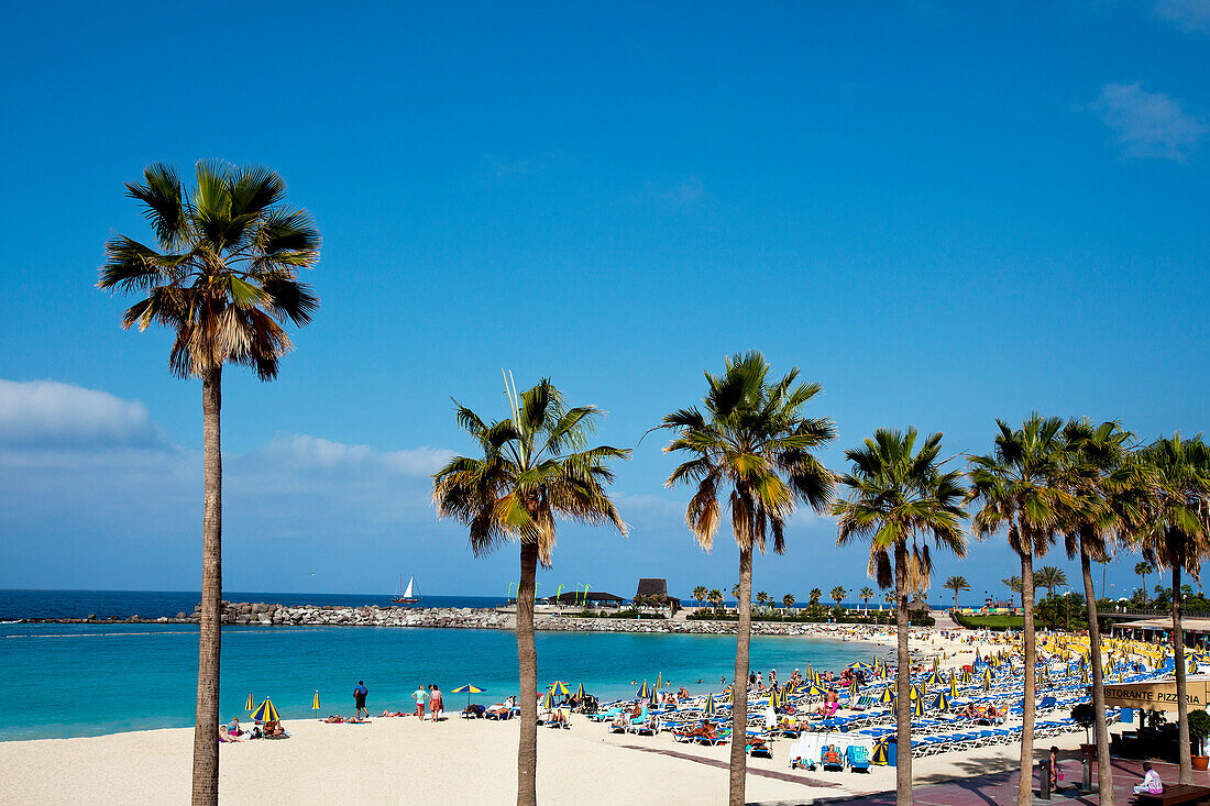 Strand, Playa Amadores, Puerto Rico, Gran Canaria, Kanarische Inseln, Spanien