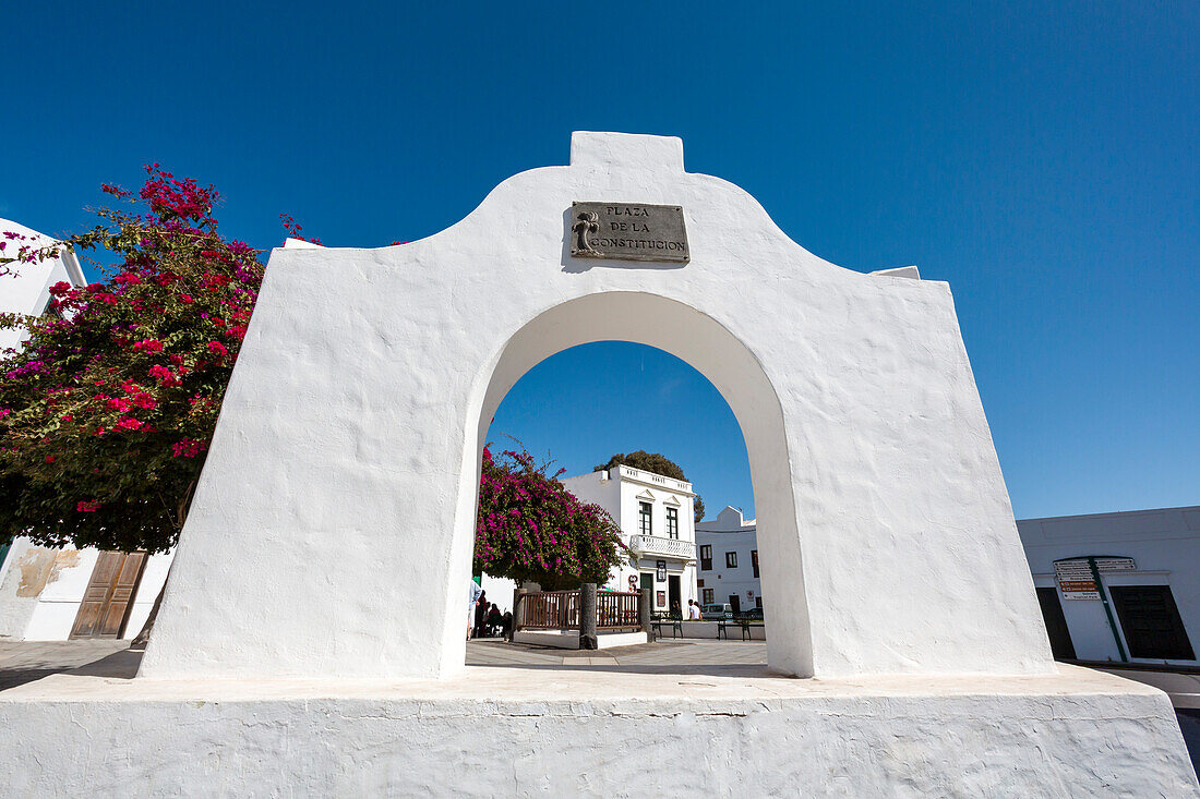 Plaza de la Constitucion, Haria, Tal der 1000 Palmen, Lanzarote, Kanarische Inseln, Spanien