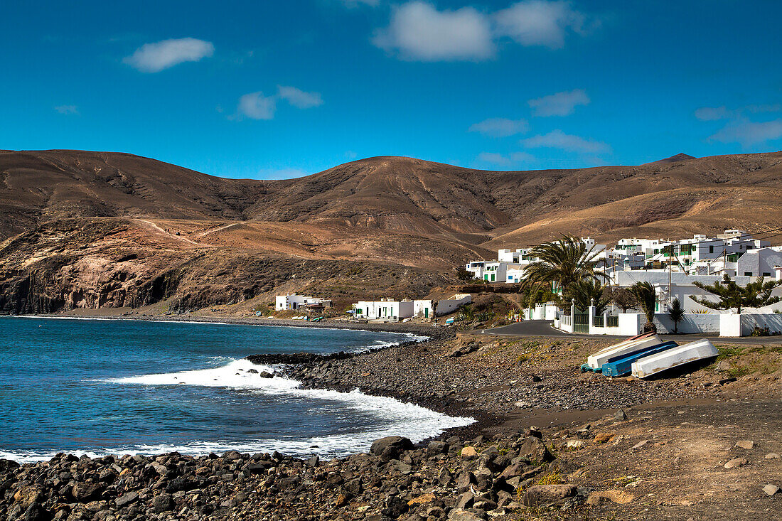 Blick auf Playa Quemada, Lanzarote, Kanarische Inseln, Spanien