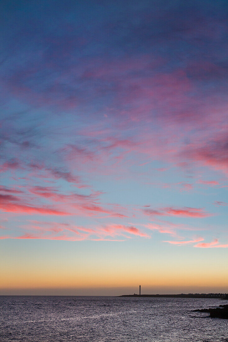 Abendstimmung, Leuchtturm Faro de Pechiguera, Playa Blanca, Lanzarote, Kanarische Inseln, Spanien